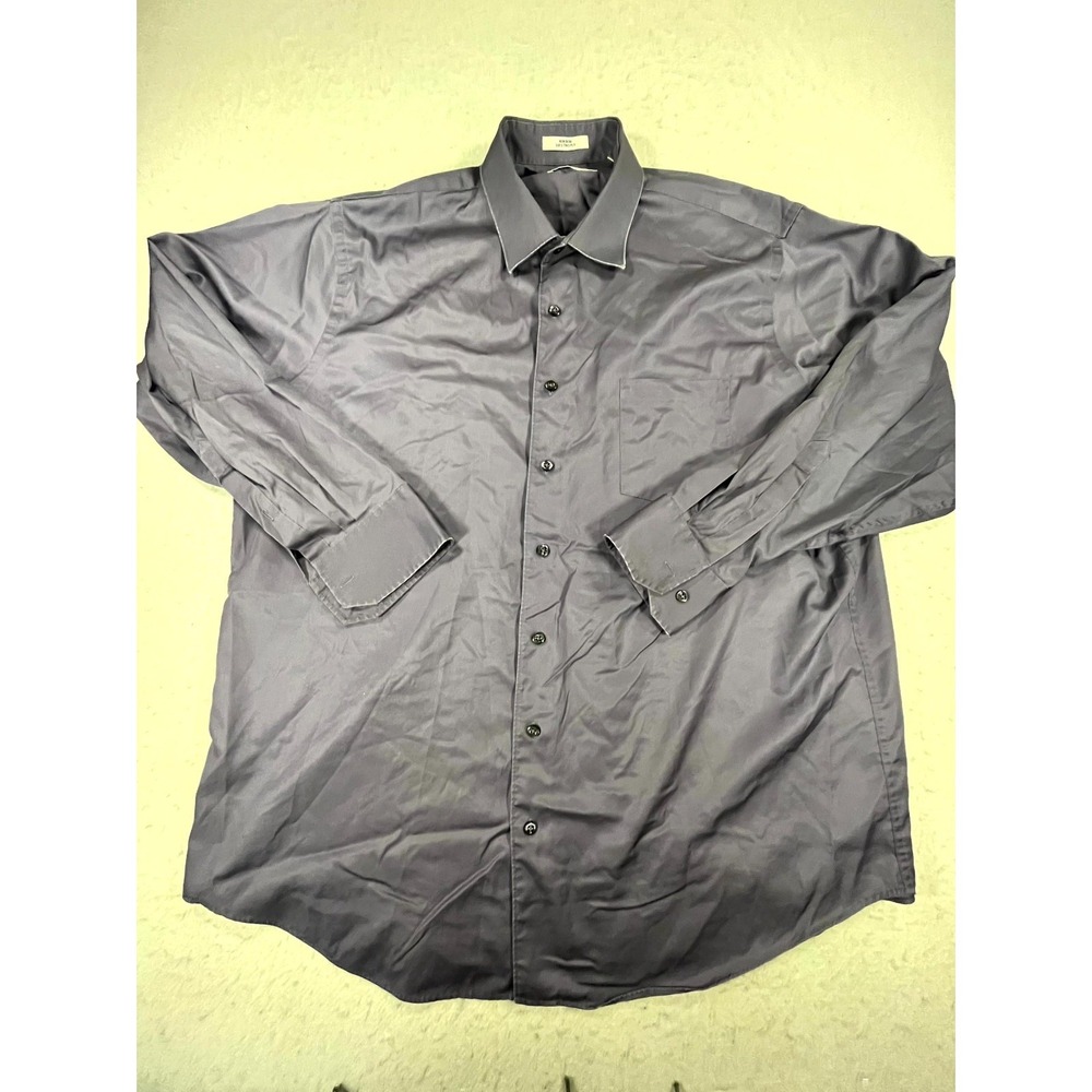 Kenneth Cole Dress Shirt Mens 18 34/35 Lavender Non Iron Formal Office Wear